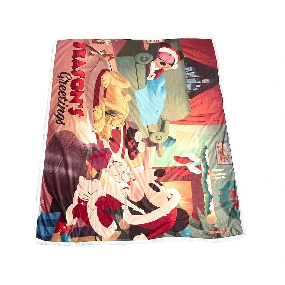 2020 Disney Parks Seasons Greetings 60x72 Mickey Mouse‎ Fleece Blanket Throw